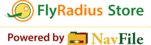 The FlyRadius Store Logo Powered by NavFile